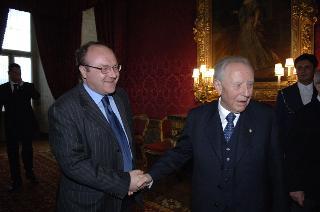 Carlo Azeglio Ciampi saluta il personale civile e militare del Segretariato Generale della Presidenza della Repubblica