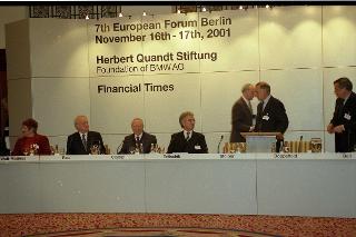 Il Presidente della Repubblica Carlo Azeglio Ciampi durante la visita ufficiale a Berlino (15-16 novembre 2001)