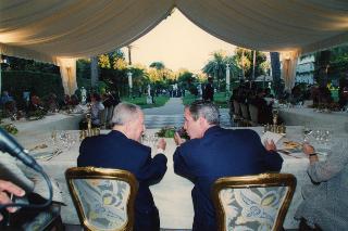 Il Presidente della Repubblica Ciampi con il Presidente degli Stati Uniti d'America Bush