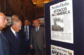 Intervento del Presidente della Repubblica all'inaugurazione della mostra &quot;11 settembre 2001. Così il mondo l'ha visto&quot;, Roma, Palazzo Giustiniani