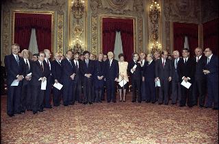 Il Presidente della Repubblica Francesco Cossiga alla cerimonia di Giuramento del VII Governo Andreotti