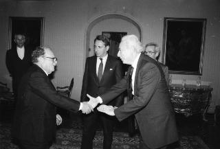 Incontro del Presidente della Repubblica Francesco Cossiga con Giuseppe Alessi, Presidente dell'Istituto Enciclopedia italiana