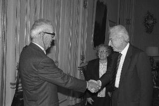 Incontro privato del Presidente della Repubblica Francesco Cossiga con Giorgio Perlasca