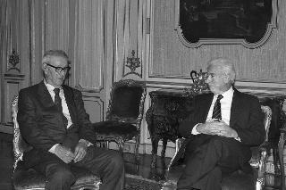 Incontro privato del Presidente della Repubblica Francesco Cossiga con Giorgio Perlasca