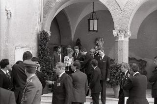 Incontro a Castelporziano e colazione privata del Presidente della Repubblica Francesco Cossiga  con il Presidente degli Stati Uniti d'America Donald Regan e la Signora Regan. In occasione del Vertice G7 tenutosi a Venezia nel 1987.