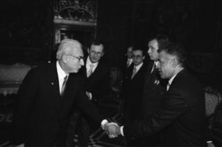 Sua Eccellenza Jiri Holub, nuovo Ambasciatore della Repubblica Socialista Cecoslovacca: presentazione delle Lettere Credenziali