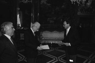 Sua Eccellenza Jiri Holub, nuovo Ambasciatore della Repubblica Socialista Cecoslovacca: presentazione delle Lettere Credenziali