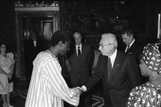 Sua Eccellenza Philippe Cuvillier, nuovo Ambasciatore della Repubblica Francese e Sua Eccellenza Ruth Adjua Sowe, nuova Ambasciatrice della Repubblica della Gambia per la presentazione delle Lettere Credenziali