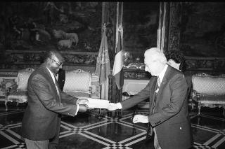 Sua Eccellenza George Odartey Lamptey, nuovo Ambasciatore della Repubblica del Ghana: presentazione delle Lettere Credenziali