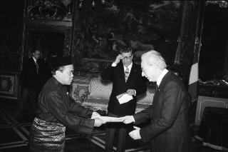 Sua Eccellenza Datuk Ismail bin Budin, nuovo Ambasciatore della Federazione della Malaysia: presentazione delle Lettere Credenziali