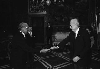 Sua Eccellenza Eddy Changkye, nuovo Ambasciatore dell'Isola di Mauritius: presentazione delle Lettere Credenziali