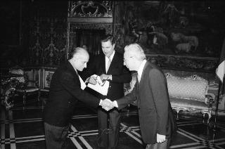 Sua Eccellenza Rui Barbosa de Medina, nuovo Ambasciatore della Repubblica del Portogallo: presentazione delle Lettere Credenziali.