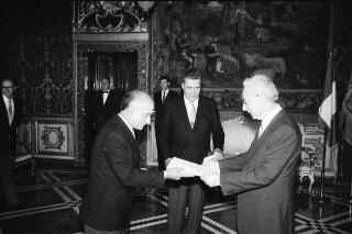 Sua Eccellenza Rui Barbosa de Medina, nuovo Ambasciatore della Repubblica del Portogallo: presentazione delle Lettere Credenziali.