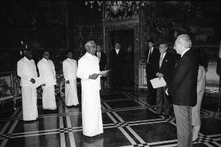 Sua Eccellenza Chandra Nawaratne De Zoysa, nuovo Ambasciatore della Repubblica Democratica Socialista di Sri Lanka: presentazione delle Lettere Credenziali.