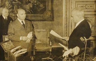 Il Presidente della Repubblica Luigi Einaudi riceve in udienza il Comitato nazionale per il soccorso invernale