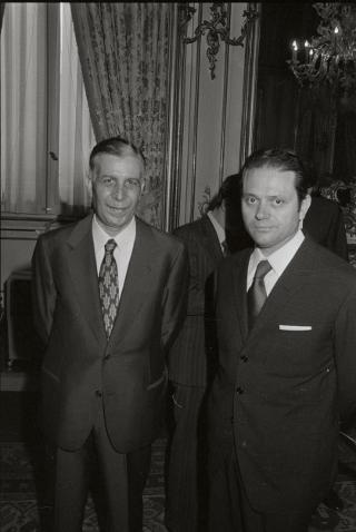Il Presidente della Repubblica Giovanni Leone durante la Cerimonia del giuramento del nuovo Giudice della Corte costituzionale, Prof. Antonino De Stefano