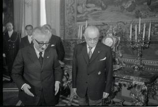 Il Presidente della Repubblica Giovanni Leone riceve in udienza S.A.E.  Fra Angelo de Mojana di Cologna Gran maestro del Sovrano Militare Ordine di Malta