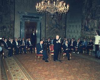 Intervento del Presidente della Repubblica Sandro Pertini alla celebrazione del 25 ° anniversario di istituzione del Consiglio Superiore della Magistratura