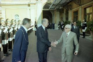 Arrivo al Quirinale del Presidente della Repubblica Francese Valéry Giscard d'Estaing