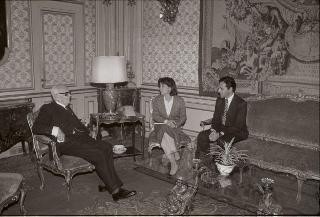 Incontro del Presidente della Repubblica Sandro Pertini con Rabb Bruce, figlio dell'Ambasciatore degli Stati Uniti a Roma