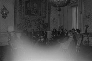 Il Presidente della Repubblica Sandro Pertini incontra l'ing. Alberto Tazzetti, Presidente del Gruppo Giovani Imprenditori di Torino, con i componenti del Consiglio Direttivo