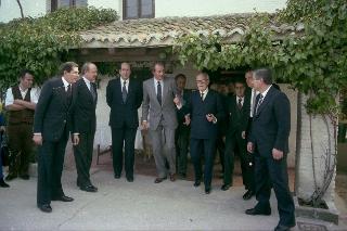 Il Presidente della Repubblica Sandro Pertini durante la visita in Spagna, in occasione del conferimento della Laurea honoris causa in Giurisprudenza da parte dell'Università Complutense di Madrid (28-29 gennaio 1985)