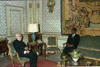 Incontro del Presidente della Repubblica Sandro Pertini con il Ministro degli Affari Esteri della Repubblica del Ruanda