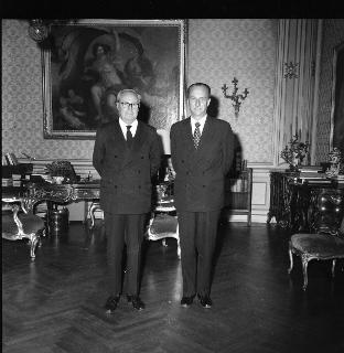 Il Presidente della Repubblica Giuseppe Saragat incontra  Ludovico Borromeo, nuovo Ambasciatore d'Italia a Rabat
