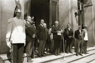 Il Presidente della Repubblica Giuseppe Saragat ai giovani finalisti dei &quot;Giochi della Gioventù 1971&quot; in visita di omaggio