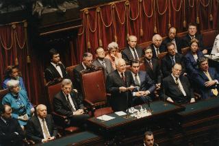 Il discorso  del Presidente Oscar Luigi Scalfaro nell'aula di Montecitorio in occasione del Cinquantesimo anniversario della Repubblica. 2 giugno 1996