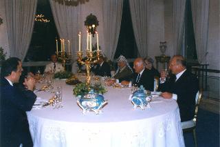 Pranzo in onore del Presidente dell'Autorità Nazionale Palestinese (ANP), Yasser Arafat. 5 settembre 1996.