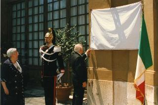 Il Presidente Oscar Luigi Scalfaro inaugura l'Archivio Storico  in occasione del cinquantesimo anniversario della nascita della Repubblica. 2 giugno 1996